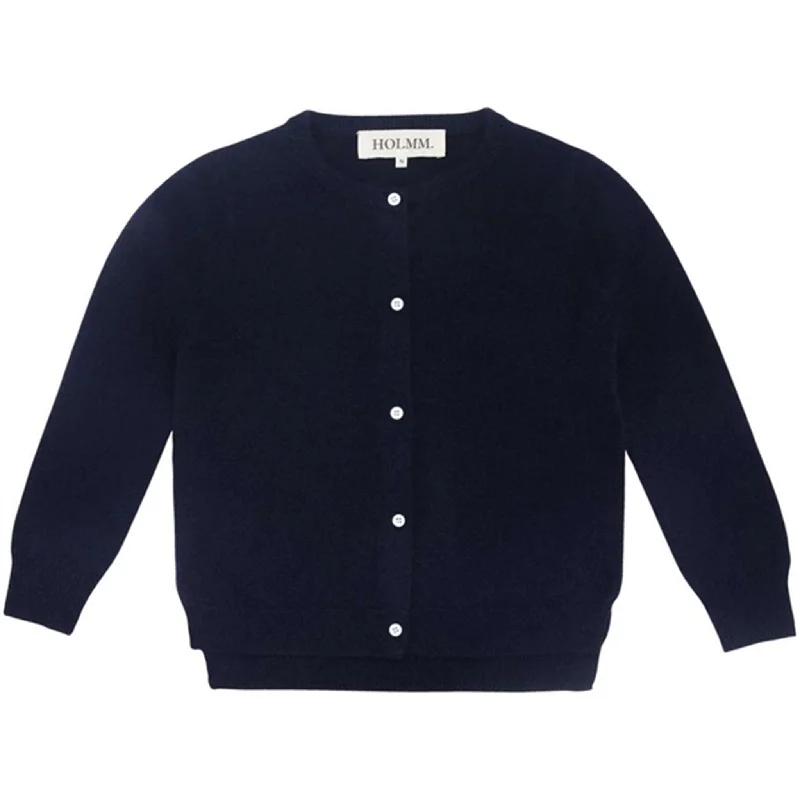 HOLMM Navy Molly Cashmere Knit Cardigan