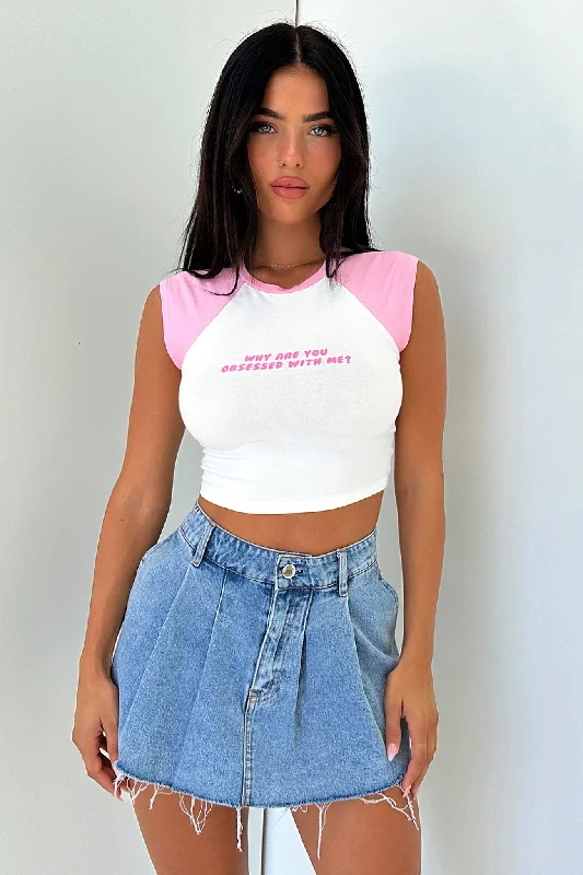 Jarryd Baby Tee - Pink / White