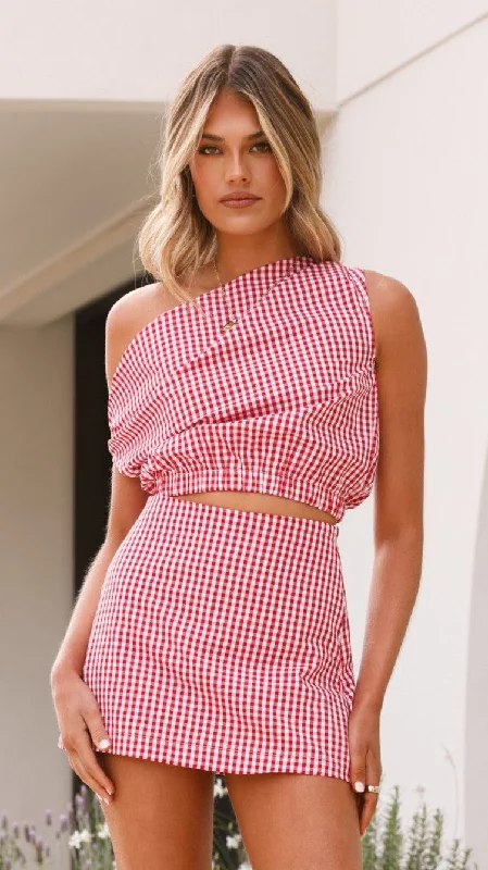 Jeane Top - Red Gingham