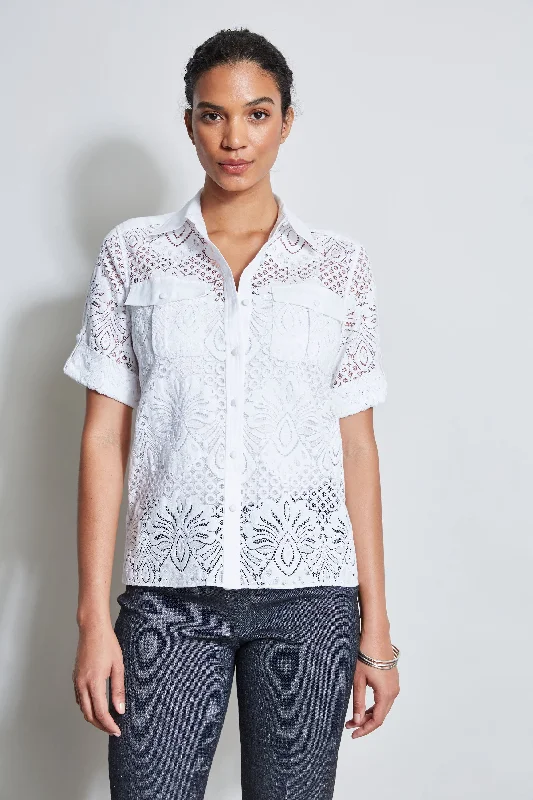 Short Sleeve Lace Utility Shirt