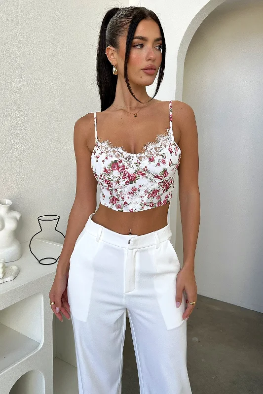 Lyara Crop - Rose Floral