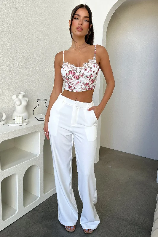 Lyara Crop - Rose Floral