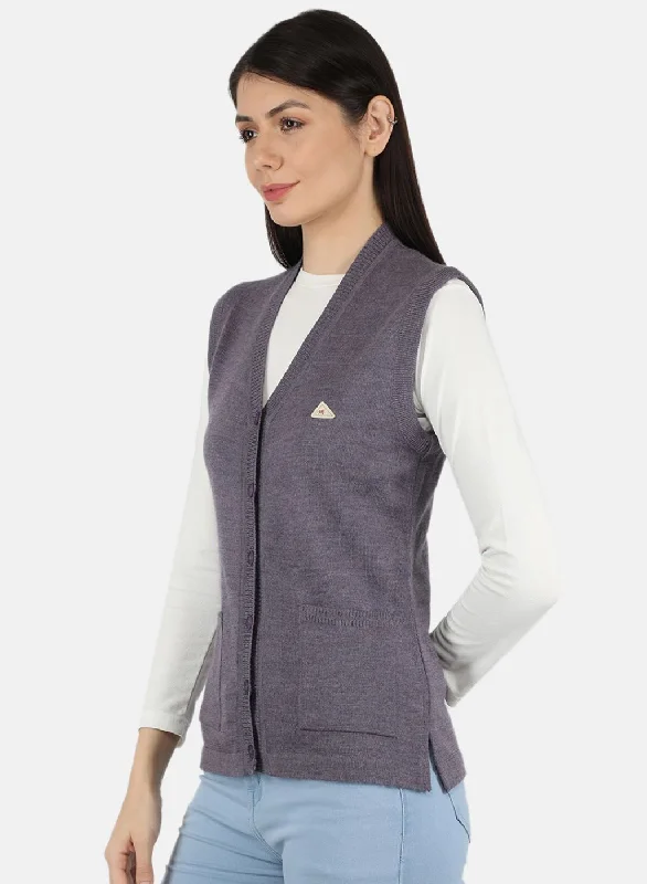 Women Blue Solid Cardigan