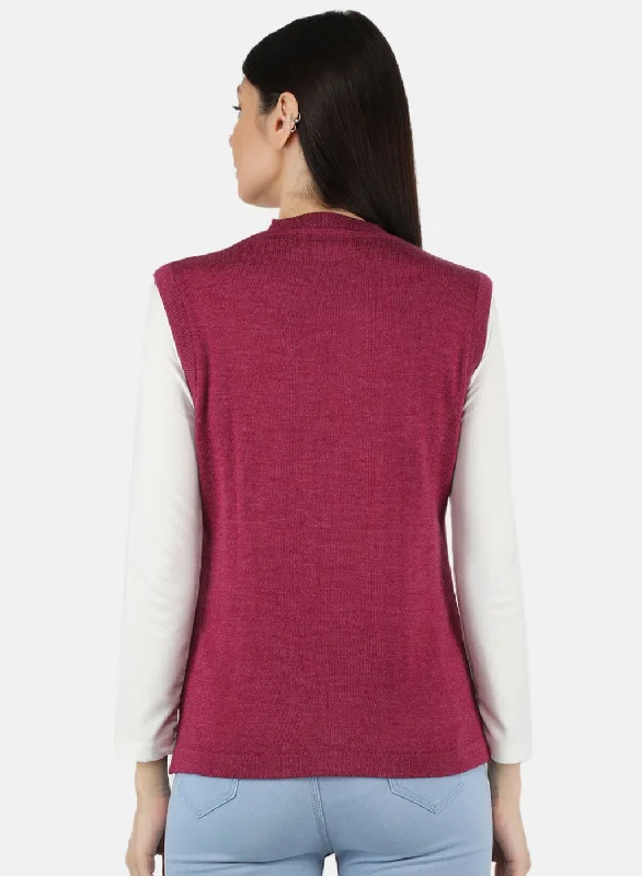 Women Pink Solid Cardigan