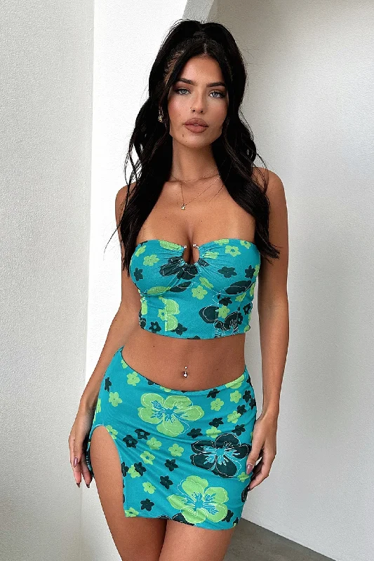 Riva Crop - Green Floral