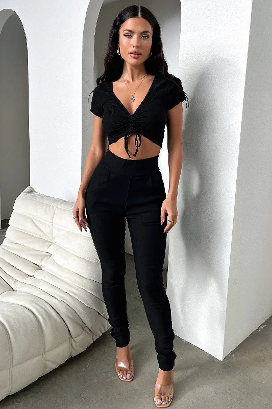 Santana Short Sleeve Crop - Black