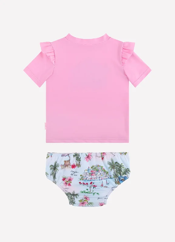 Secret Vacation Frill Rashie Set - Lilac Sachet