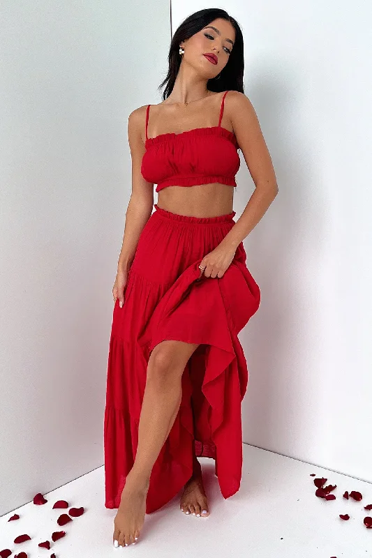 Selina Crop - Red