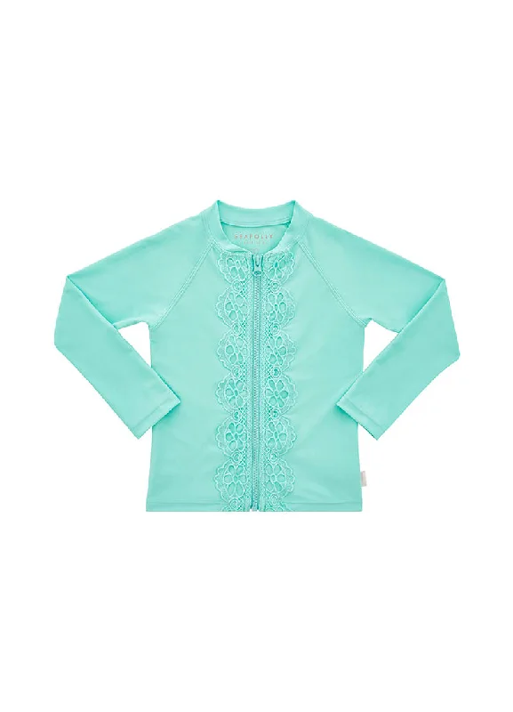 Sweet Summer Girls L/S Zip Rashie - Mint