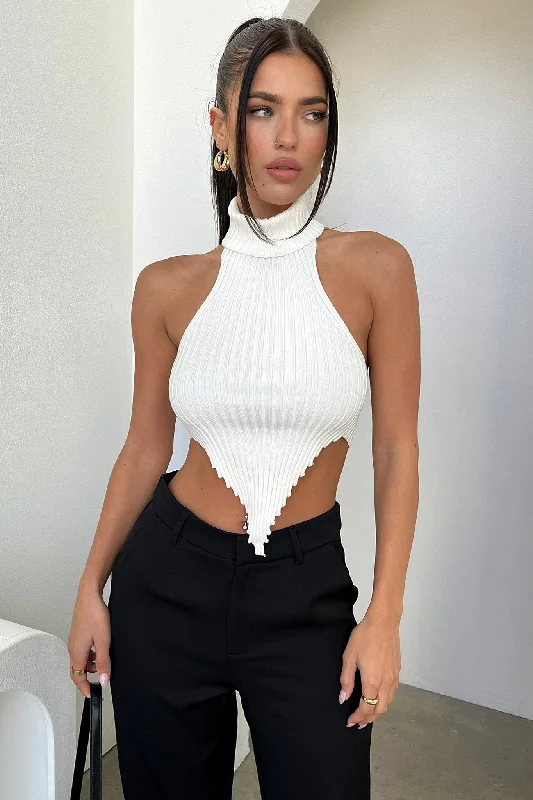 Sylvie Knit Crop - White