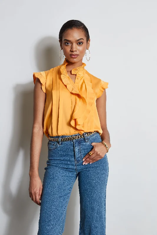 Silk Cascade Ruffle Shirt