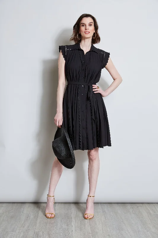 Pleated Scallop Dress