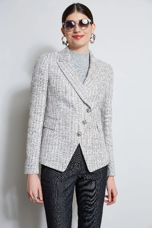 Metallic Tweed 3 Button Blazer