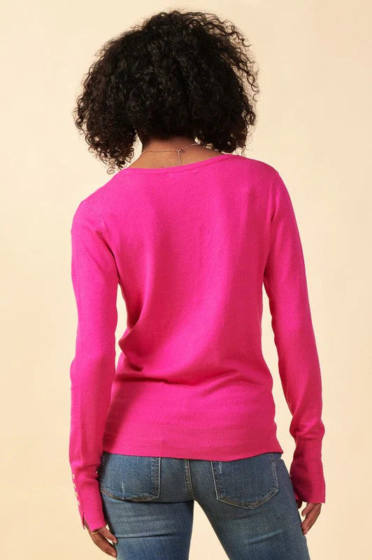 V Neck Long Sleeve Sweater