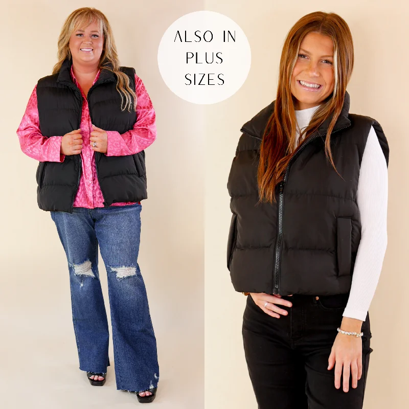 Whispering Pines Puffer Vest in Black