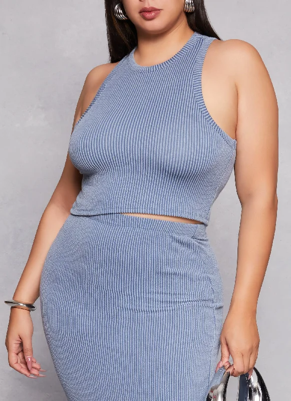 Plus Size Almost Famous Ribbed Tank Top