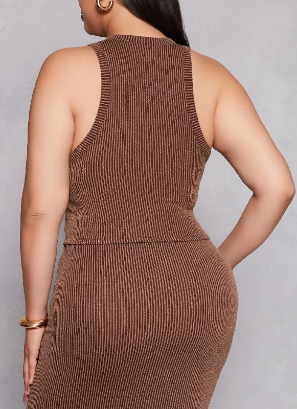 Plus Size Almost Famous Ribbed Tank Top