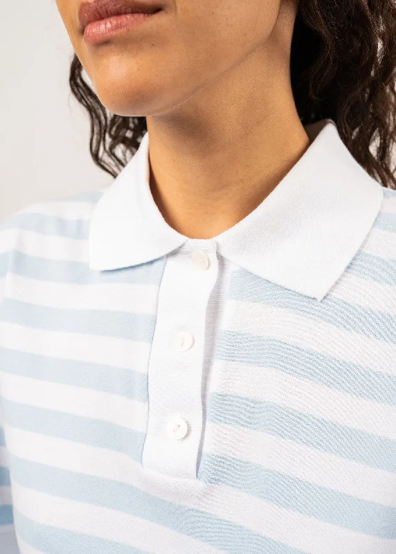 Carola striped polo shirt - in cotton (BLANC/CIEL)