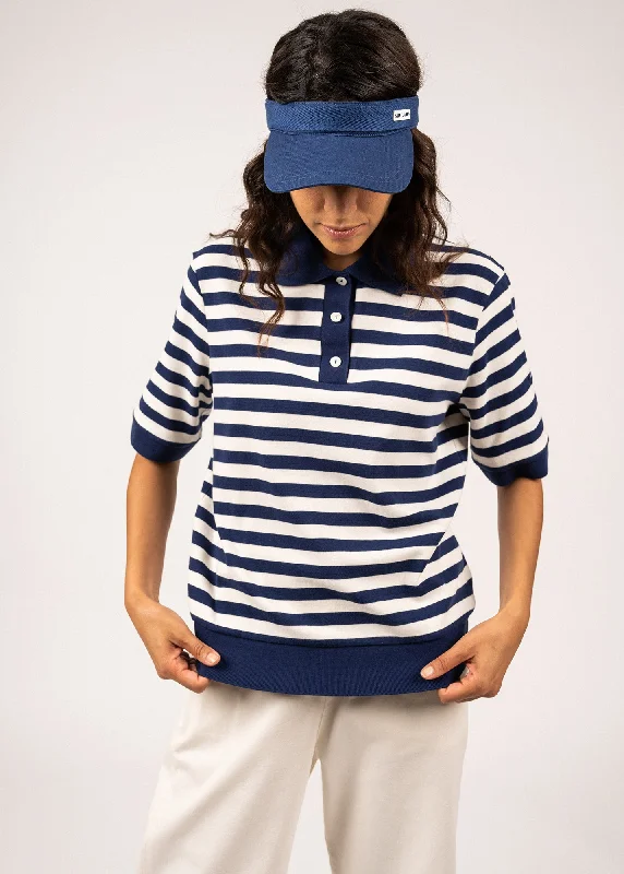 Carola striped polo shirt - in cotton (INDIGO/CRAIE)