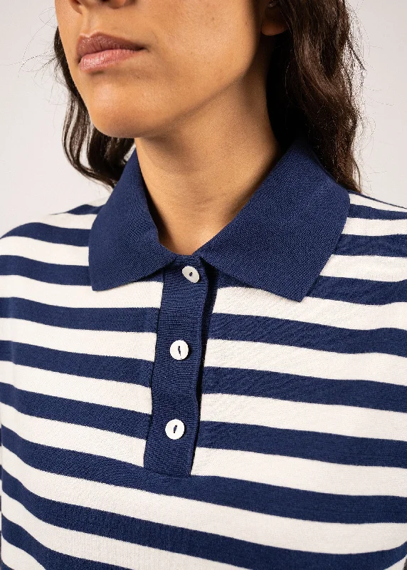 Carola striped polo shirt - in cotton (INDIGO/CRAIE)