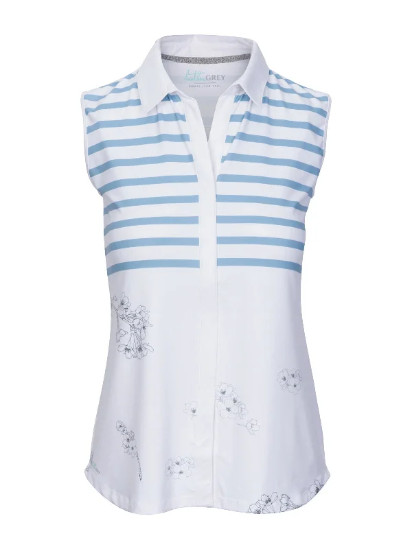 Holly Sleeveless - White (Air Force / Print)