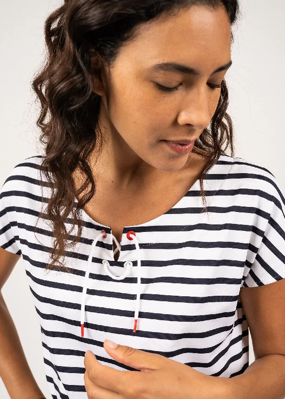 Lannilis striped t-shirt - in polyamide (NEIGE/NAVY)