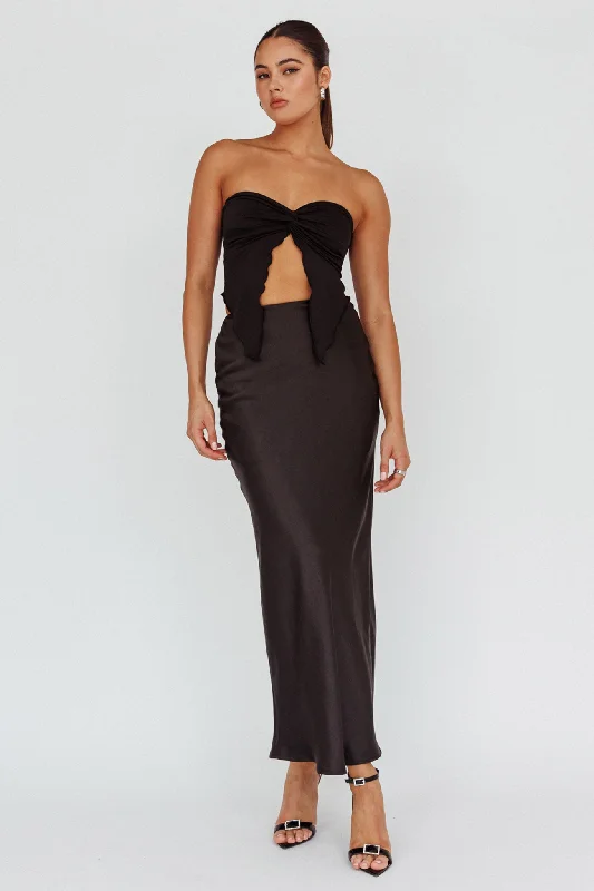 Lulu Strapless Crop Top Black