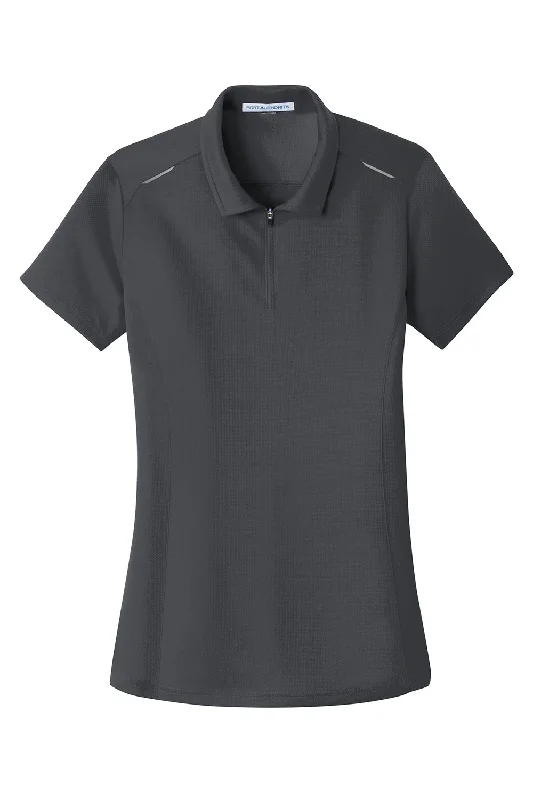 Port Authority Womens Moisture Wicking Short Sleeve Polo Shirt - Battleship Grey