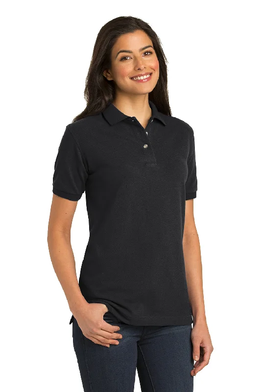 Port Authority Womens Shrink Resistant Short Sleeve Polo Shirt - Black