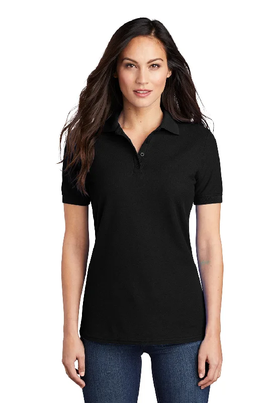 Port & Company Womens Core Stain Resistant Short Sleeve Polo Shirt - Jet Black