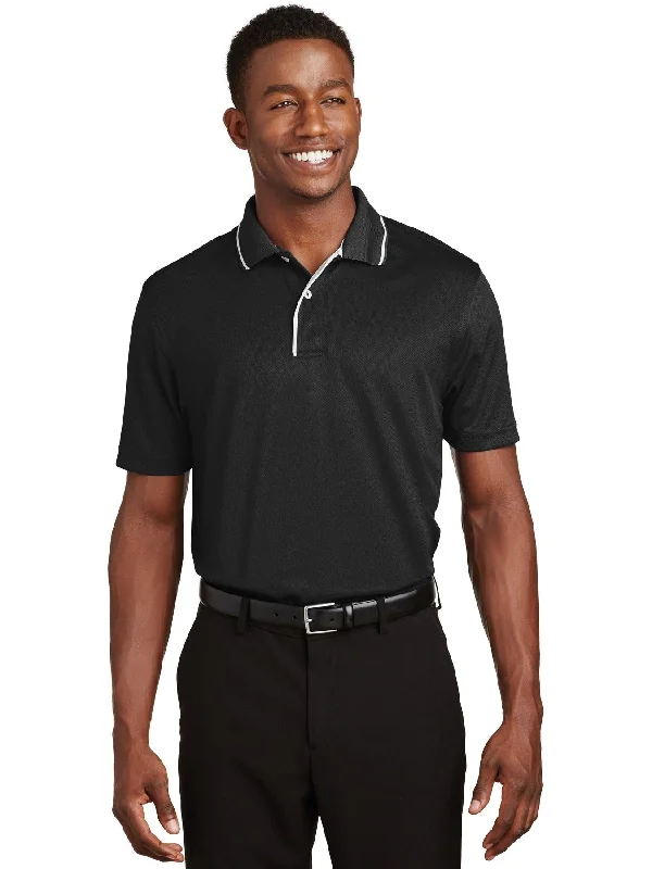 Sport-Tek Dri-Mesh Polo with Tipped Collar and Piping