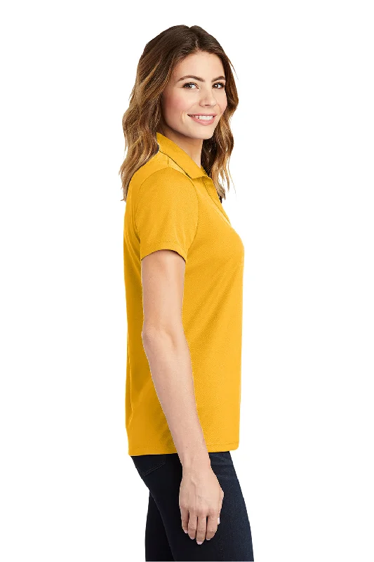 Sport-Tek Womens RacerMesh Moisture Wicking Short Sleeve Polo Shirt - Gold