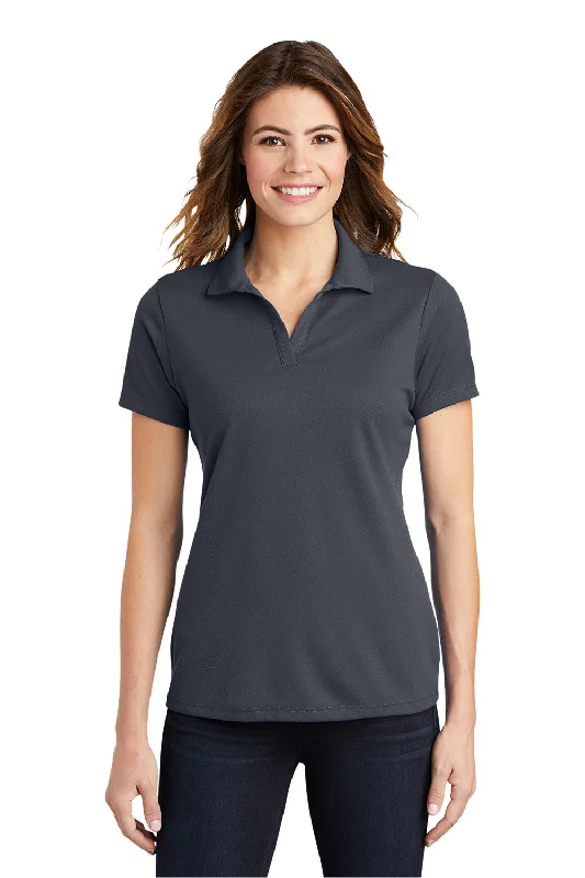 Sport-Tek Womens RacerMesh Moisture Wicking Short Sleeve Polo Shirt - Graphite Grey