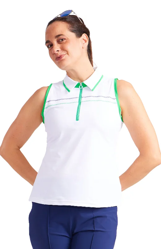 Sun Kissed Sleeveless Golf Top - White