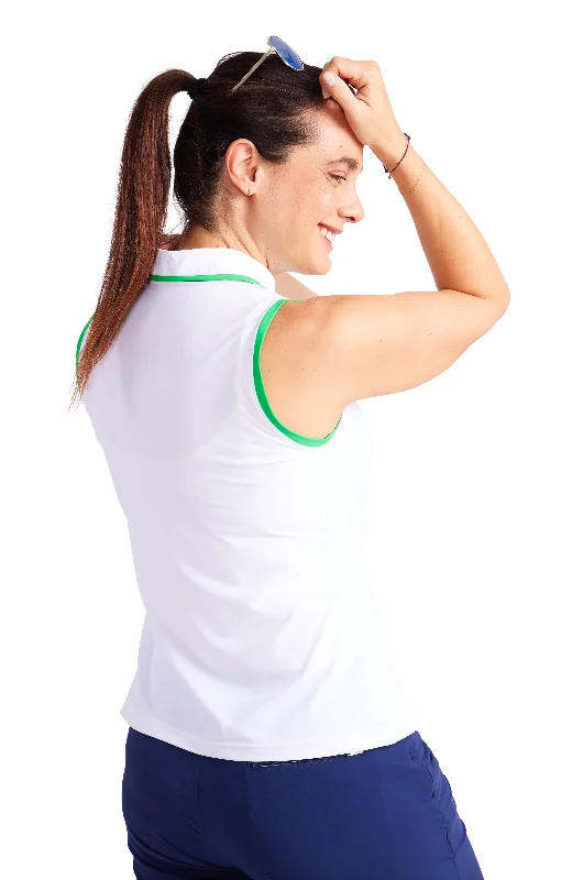 Sun Kissed Sleeveless Golf Top - White