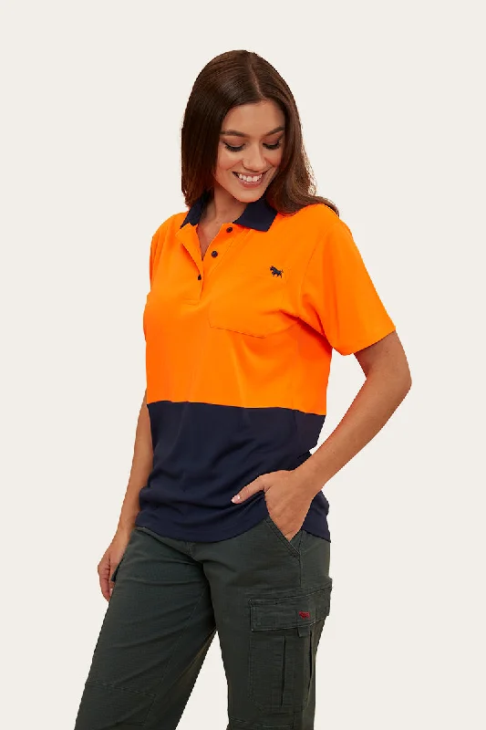 Tracks Womens Hi-Vis Polo - Neon Orange Red