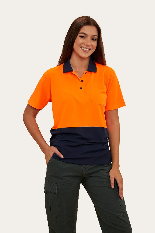 Tracks Womens Hi-Vis Polo - Neon Orange Red