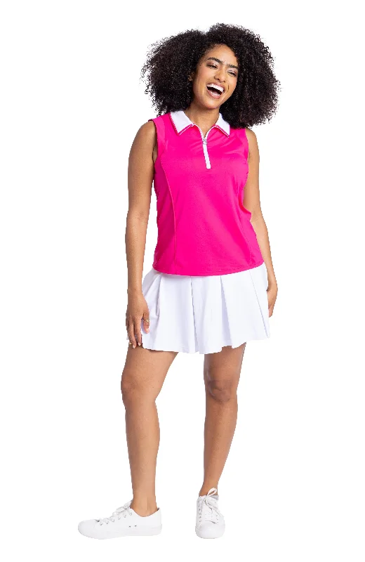 Twilight Sleeveless Golf Top - Preppy Pink