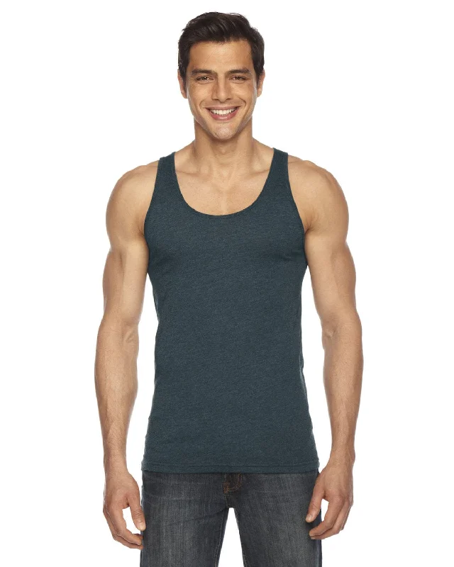 American Apparel Unisex Poly-Cotton Tank | Black Aqua