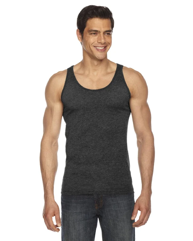 American Apparel Unisex Poly-Cotton Tank | Heather Black