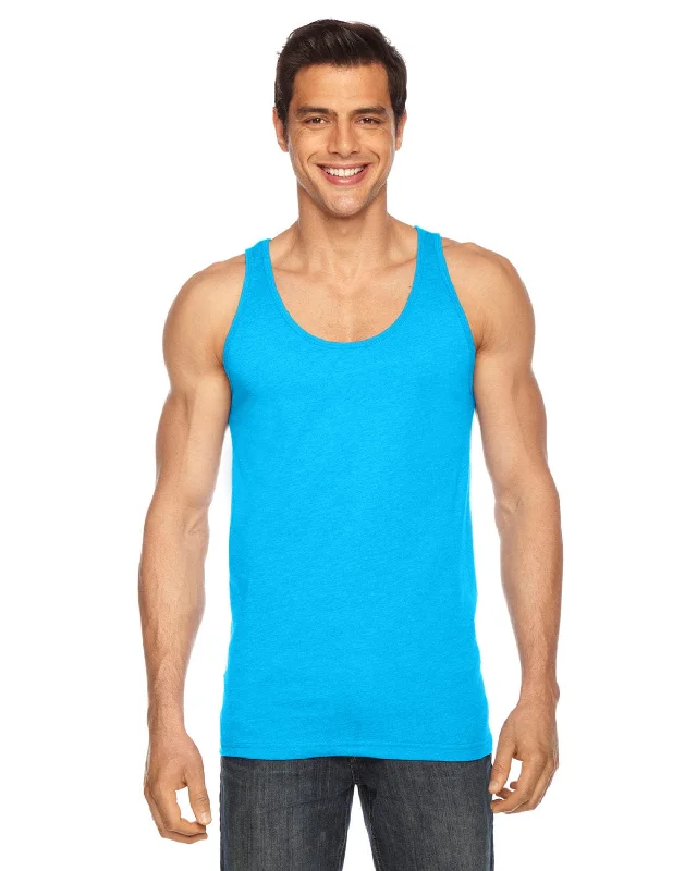 American Apparel Unisex Poly-Cotton Tank | Neon Hthr Blue