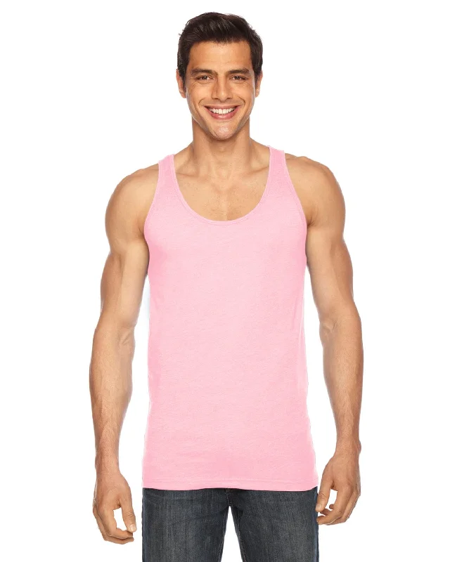 American Apparel Unisex Poly-Cotton Tank | Neon Hthr Pink