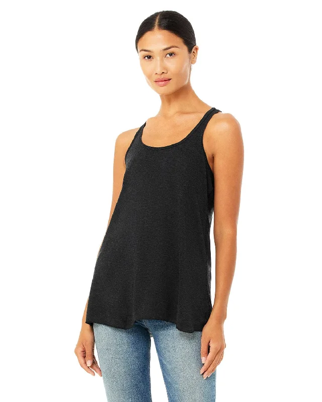 Bella+Canvas Ladies Flowy Racerback Tank | Black Heather