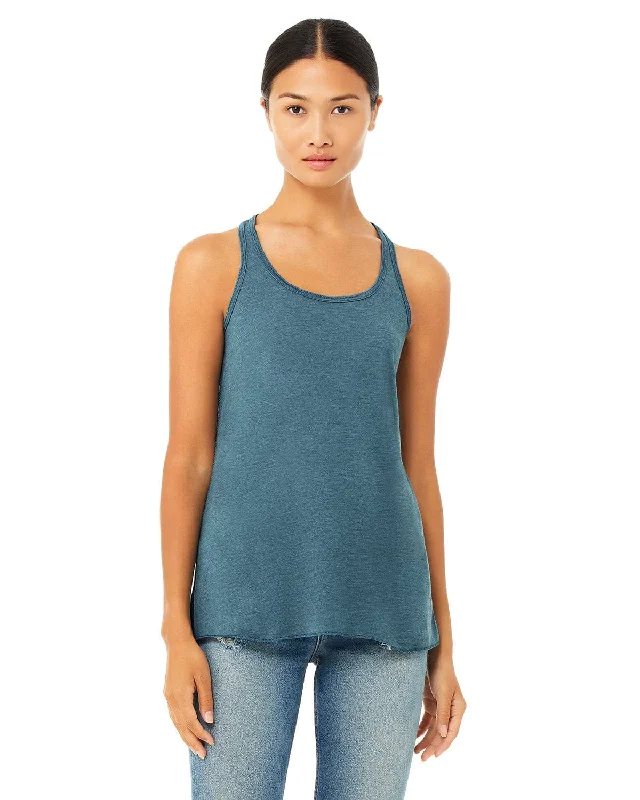 Bella+Canvas Ladies Flowy Racerback Tank | Hthr Deep Teal