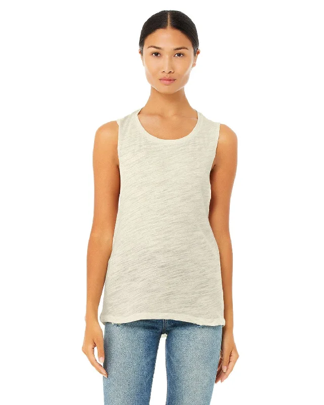 Bella+Canvas Ladies Flowy Scoop Muscle Tank | Natural Slub