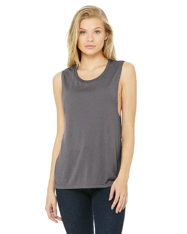 Bella+Canvas Ladies Flowy Scoop Muscle Tank | Storm