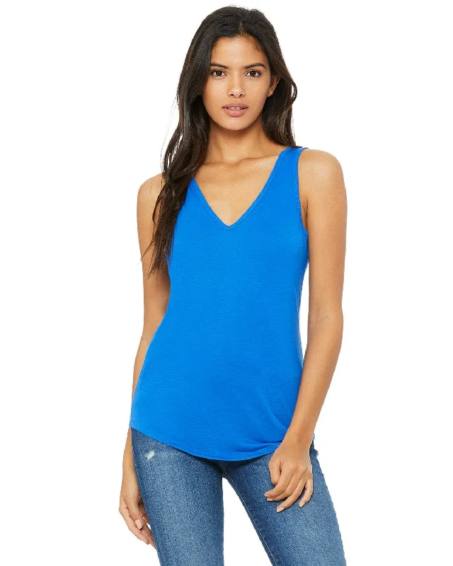 Bella+Canvas Ladies Flowy V-Neck Tank | True Royal