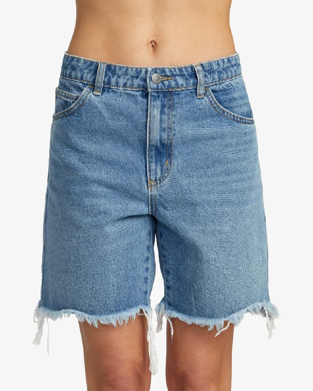 Crawford Long Short Denim Shorts - 90S Blue