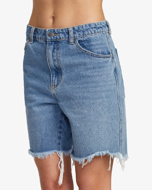 Crawford Long Short Denim Shorts - 90S Blue