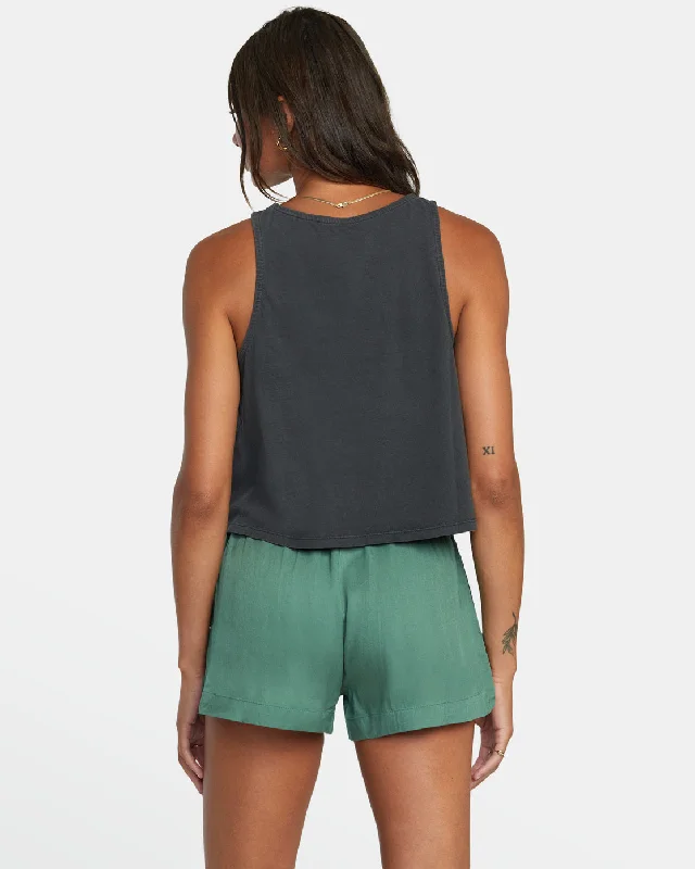 Grounded Elastic Waist Shorts - Dark Ivy